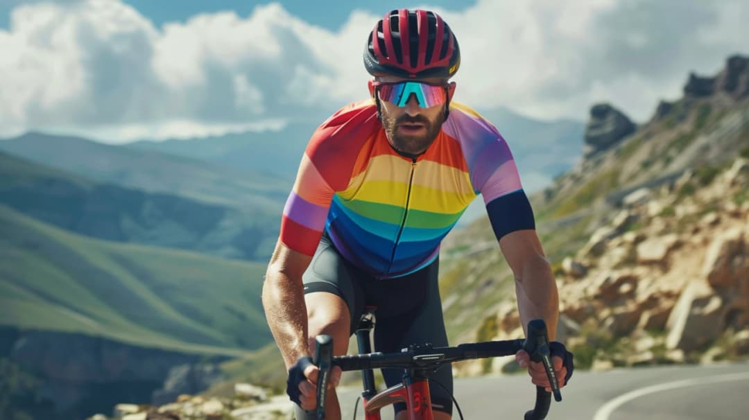 Tęczowe koszulki na szosie: Stylowy wyraz pasji i determinacji