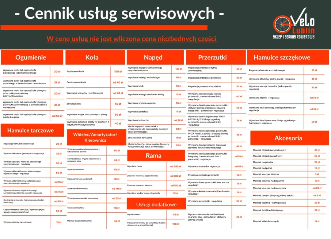 Ile kosztuje serwis roweru: kompletny cennik usług oraz przegląd cen